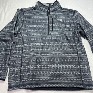The North Face Gray Patterned Quarter Zip Sweater
